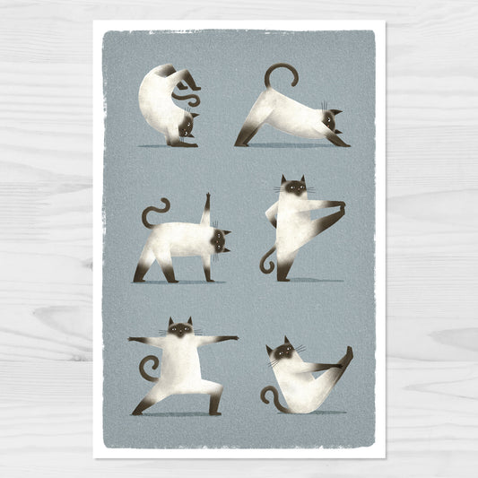 Siamese Cat Yoga Postcard
