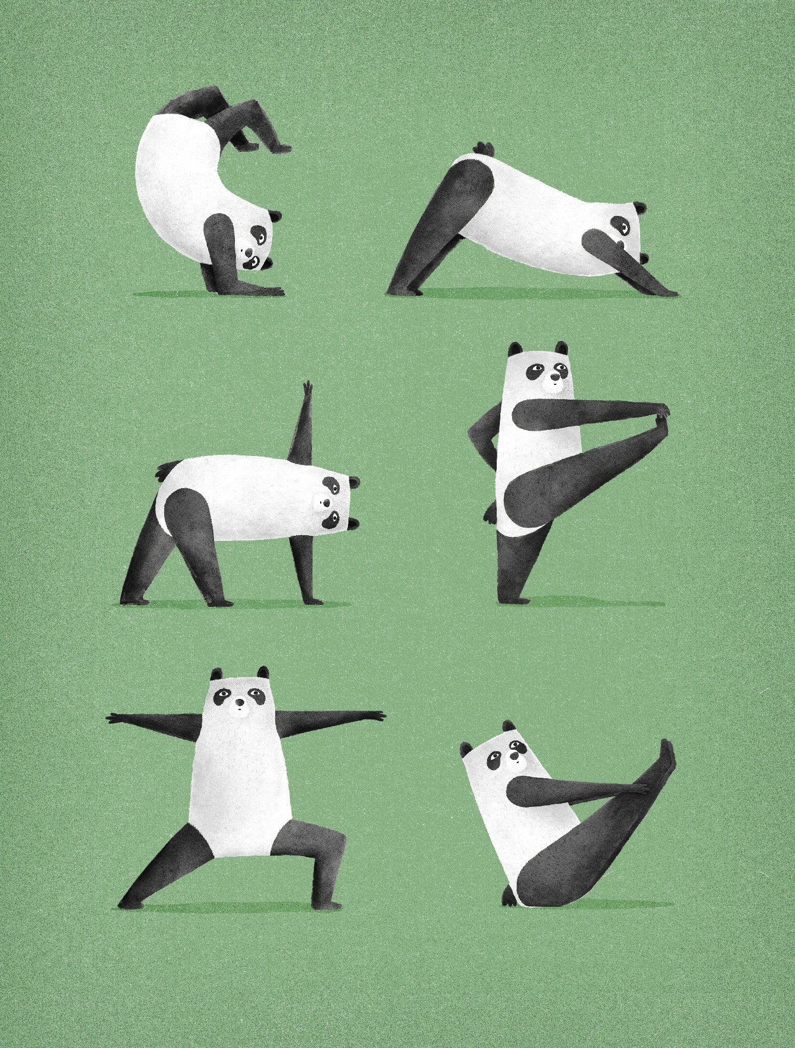 Panda Bear Yoga Art Print – overthehillstudio