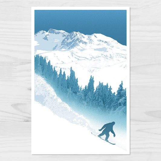 Sasquatch Snowboarding Whistler Postcard