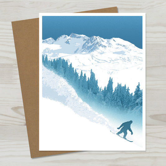 Sasquatch Snowboarding Whistler Greeting Card