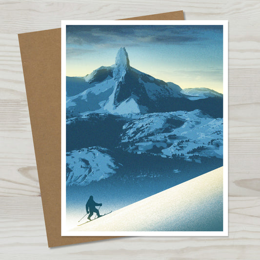 Sasquatch Skiing Whistler Greeting Card