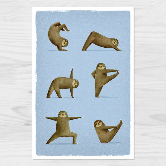 Sloth Yoga Postcard
