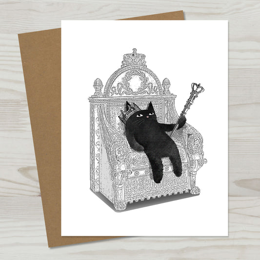 Throne Cat Greeting Card