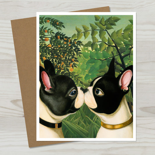 French Bulldog Kiss Greeting Card
