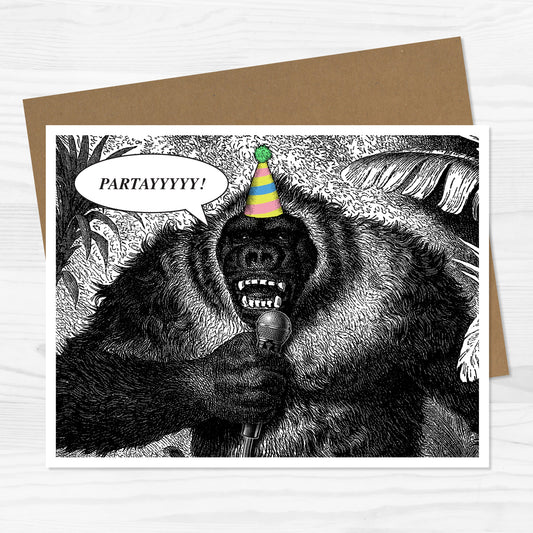 Party Gorilla Greeting Card