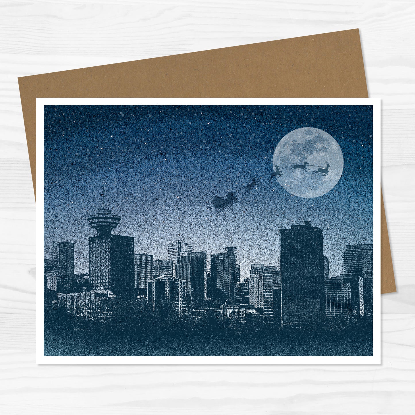 Vancouver Skyline Christmas Greeting Card