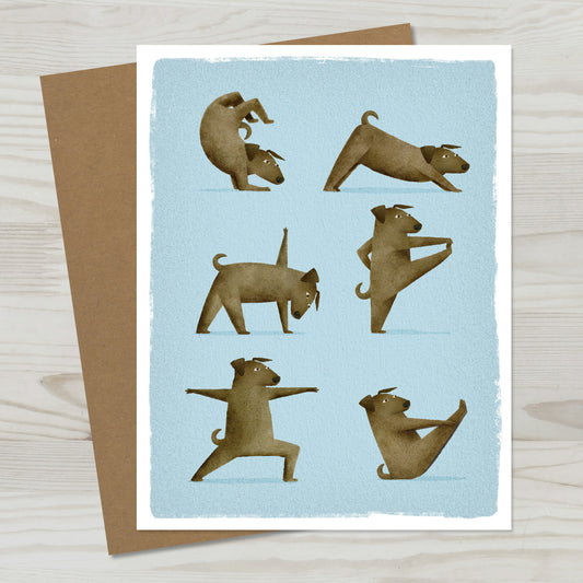 Brown Dog Yoga Greeting Card