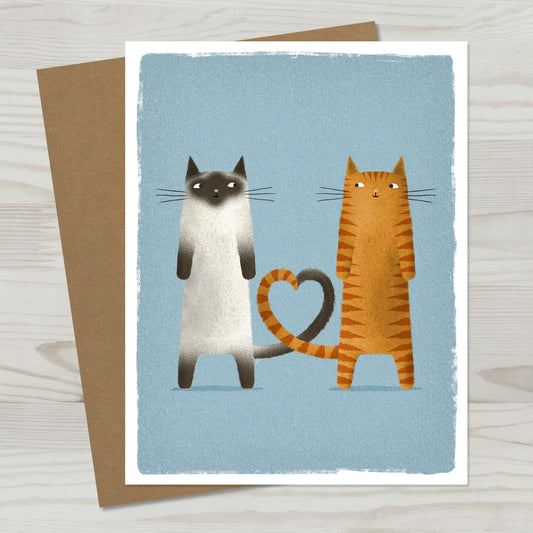 Siamese Ginger Love Greeting Card