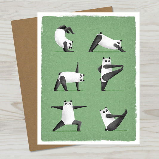 Panda Yoga greeting Card