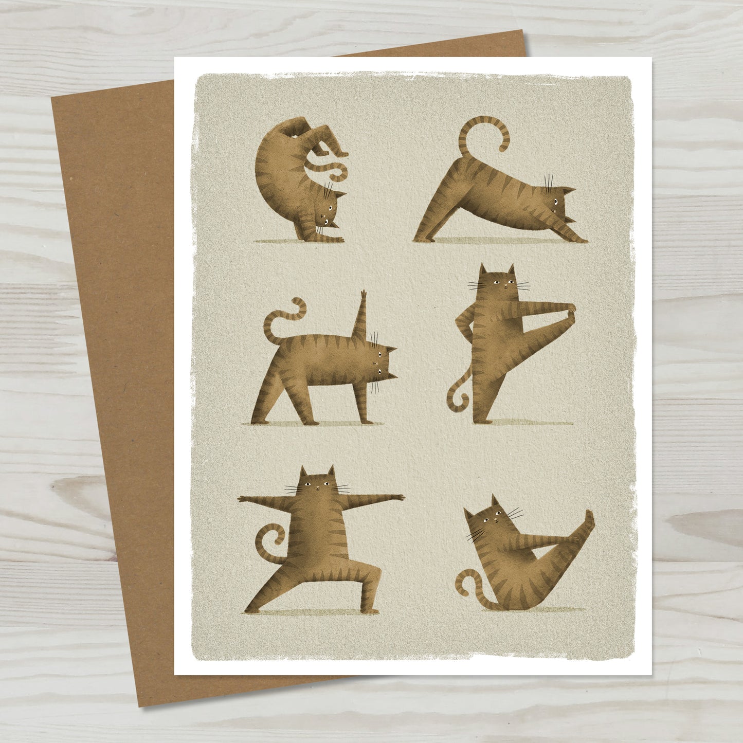 Tabby Cat Yoga Greeting Card