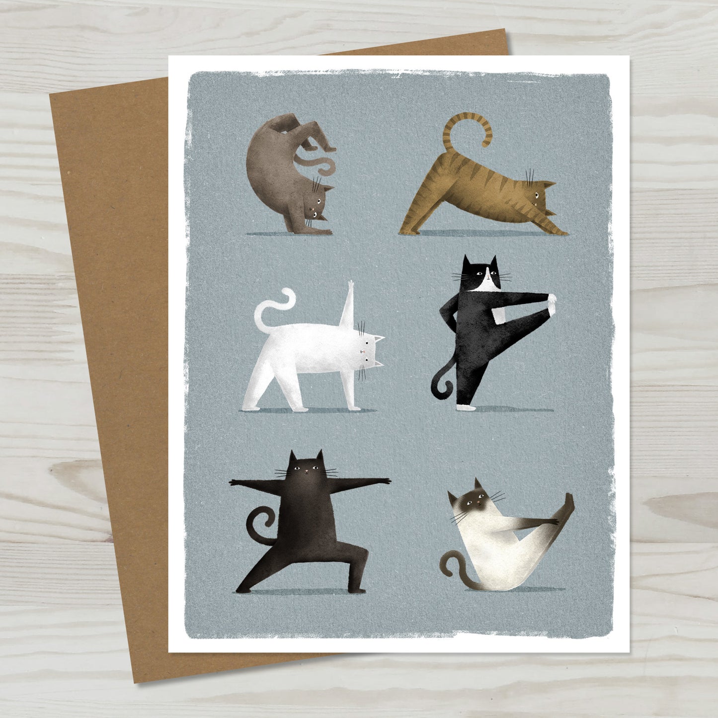 Multicat Yoga Greeting Card