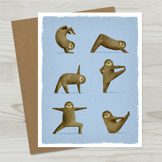 Sloth Yoga Greeting Card